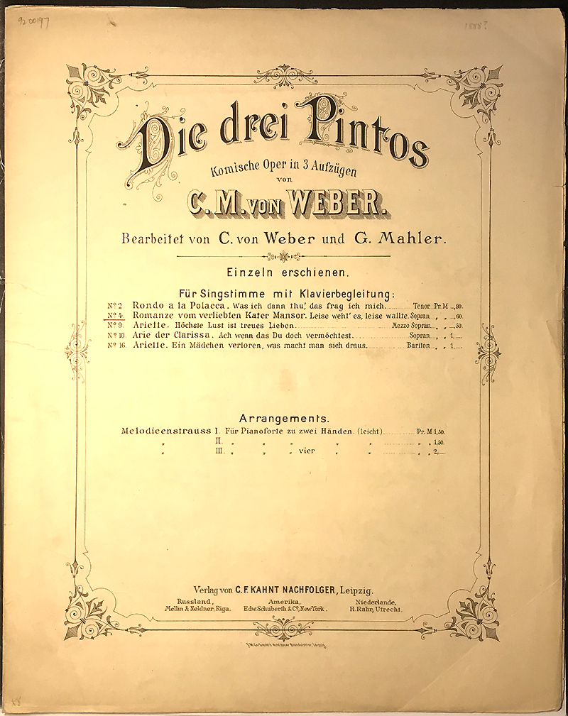 Colour facsimile of title page C used for separately published individual numbers from Die drei Pintos