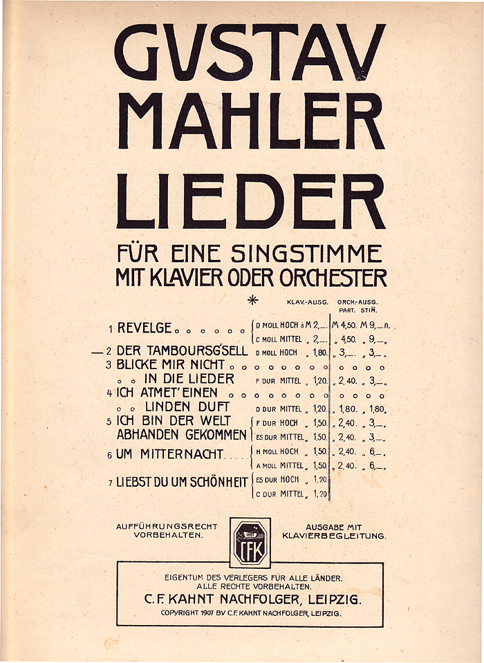 Facsimile of title page C(k), the earliest located that refers to the piano-vocal score of Liebst du um Sch�nheit
