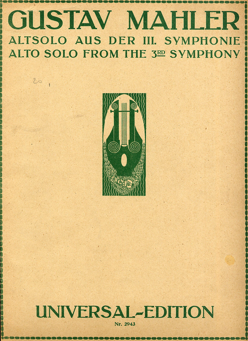 Symphony no. 3, Vocal score, fourth movement, second edition, front wrapper (1921)